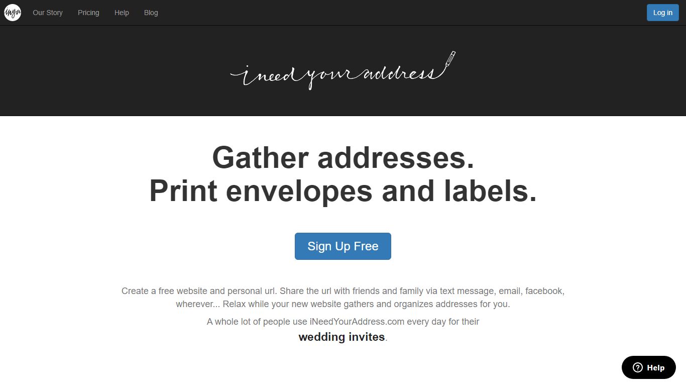 Collect Addresses & Print Mailing Labels at iNeedYourAddress.com!